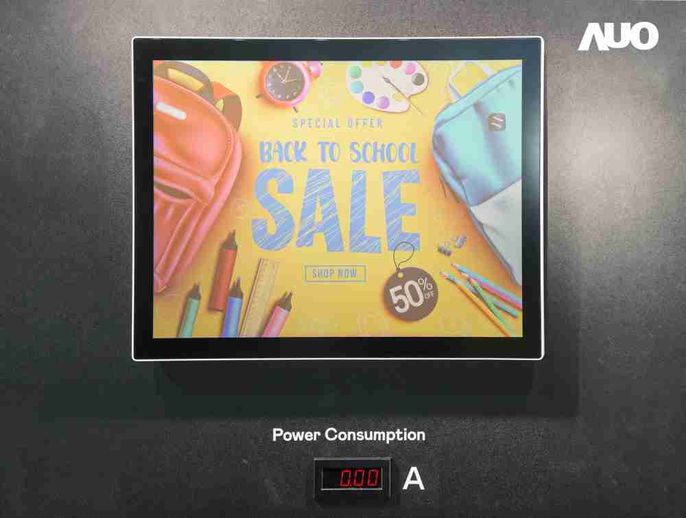 蓝狮在线展示胆固醇液晶超低耗能户外全彩显示器，，，，ChLC（胆固醇液晶）以双稳态技术使静态显示零功耗，，，具省电、、高彩度、、、、环保的特性，，，还整合软硬件系统解决方案，，，可透过单一云端平台管理