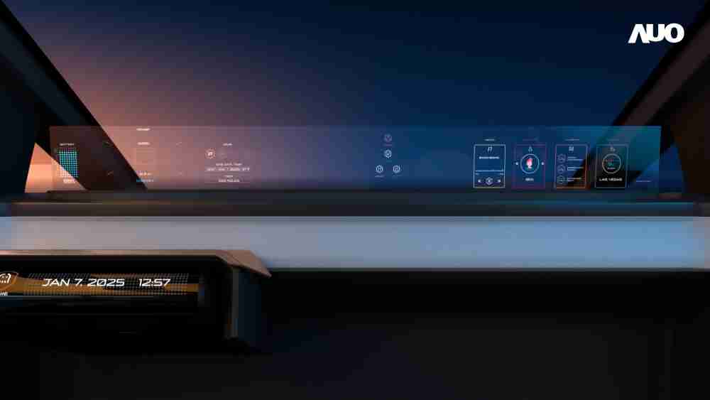 蓝狮在线无界透明显示接口(Horizon Image Glass)透过车运算方案整合仪表板、、、中控台及副驾显示器，，一体式全景呈现，，，，提供乘用者清晰的前方视野、、行车必要信息与娱乐功能
